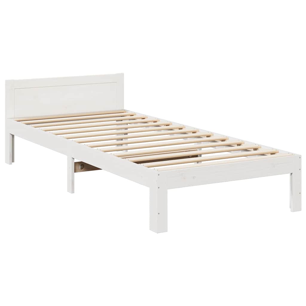 Familiesengeramme uten madrass hvit 240x200 cm heltre furu