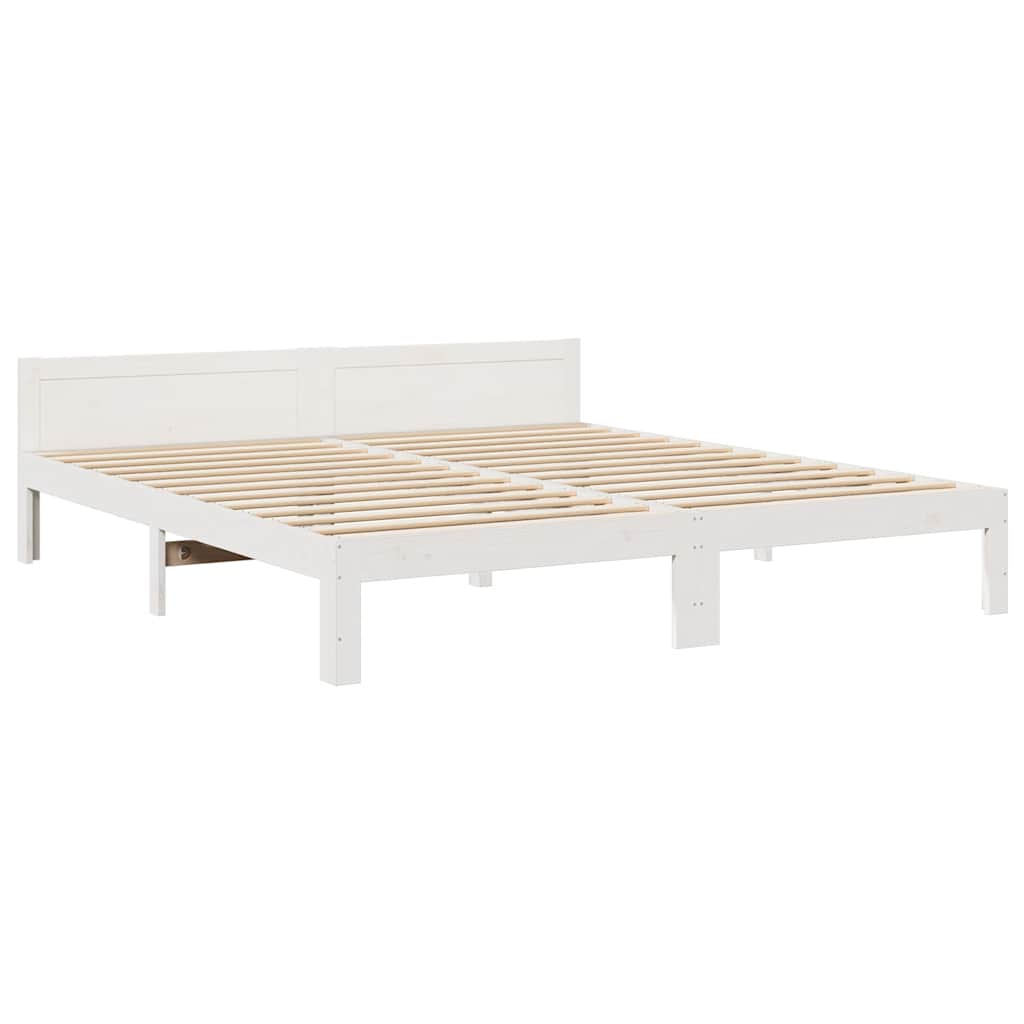 Familiesengeramme uten madrass hvit 240x200 cm heltre furu