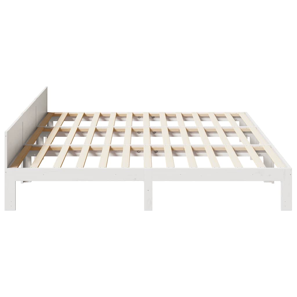 Familiesengeramme uten madrass hvit 240x200 cm heltre furu