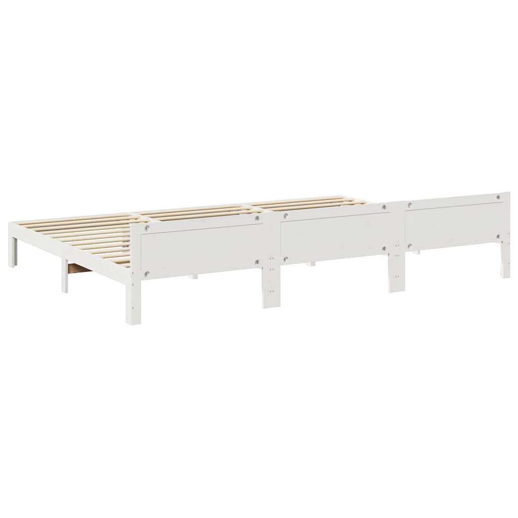 Familiesengeramme uten madrass hvit 240x200 cm heltre furu