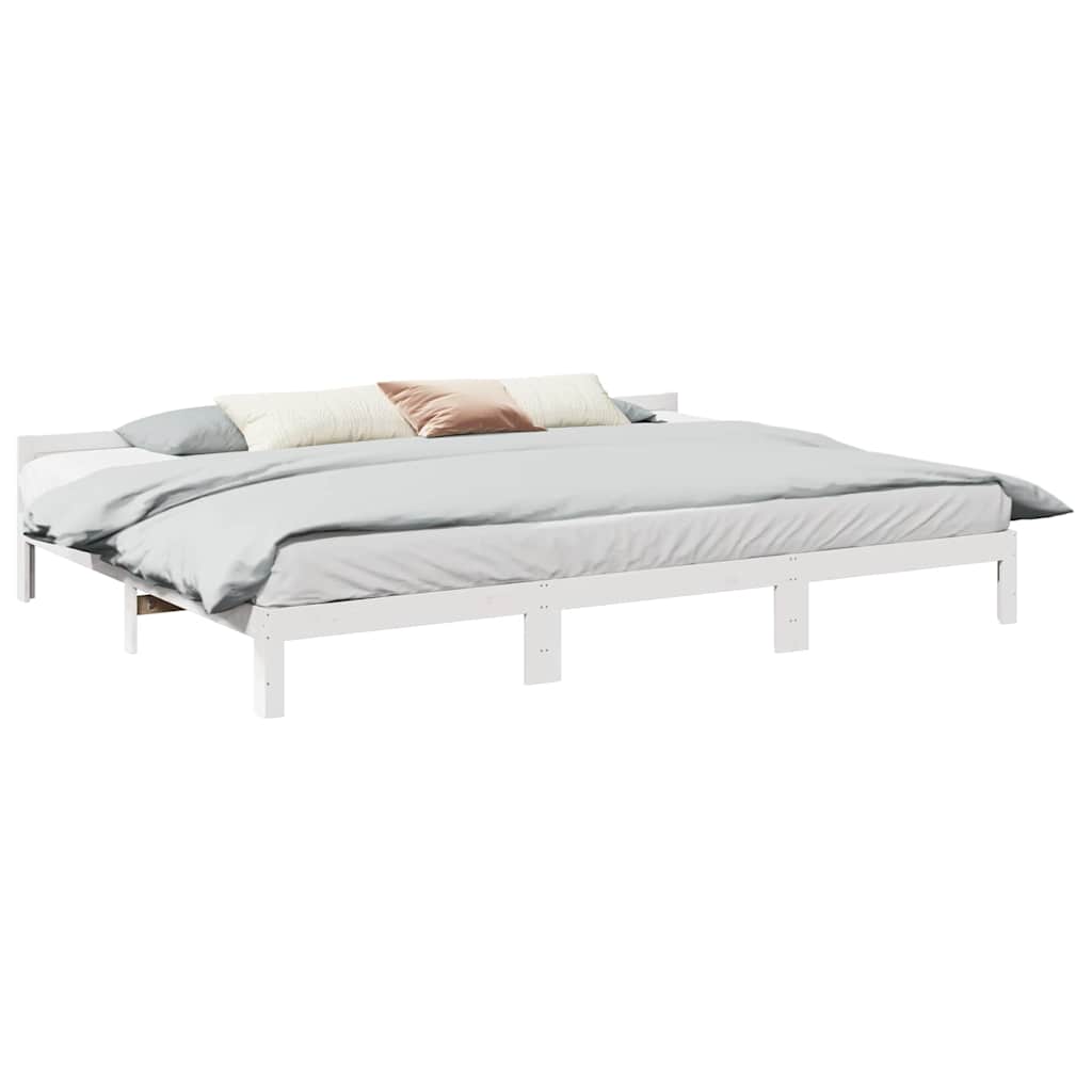 Familiesengeramme uten madrass hvit 240x200 cm heltre furu