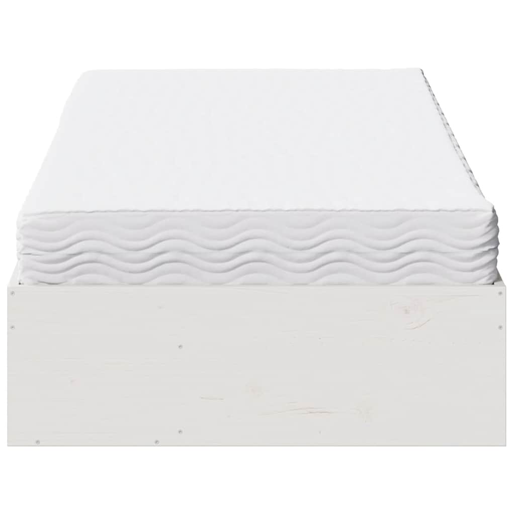 Dagseng med madrass hvit 100x200 cm heltre furu