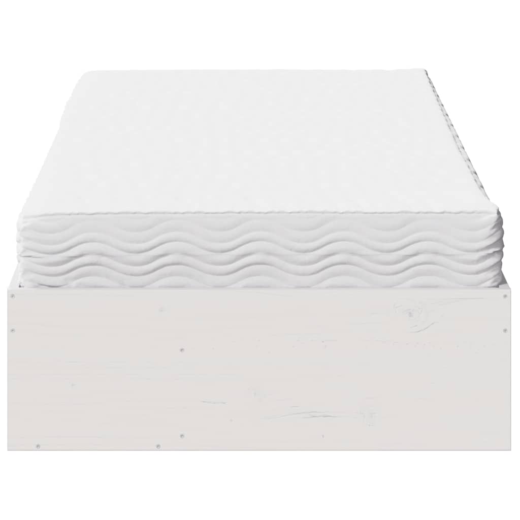 Dagseng med madrass hvit 90x200 cm heltre furu