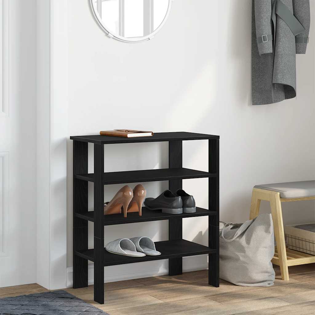 Skohylle svart 61x32x70 cm konstruert tre