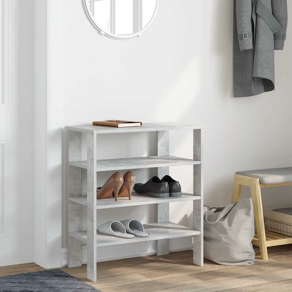 Skohylle betonggrå 61x32x70 cm konstruert tre