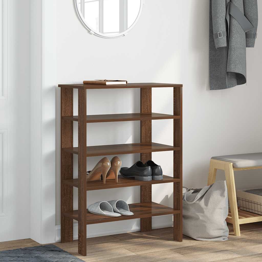 Skohylle brun eik 61x32x87,5 cm konstruert tre