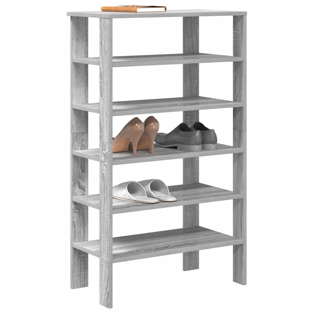 Skohylle grå sonoma 61x32x105 cm konstruert tre