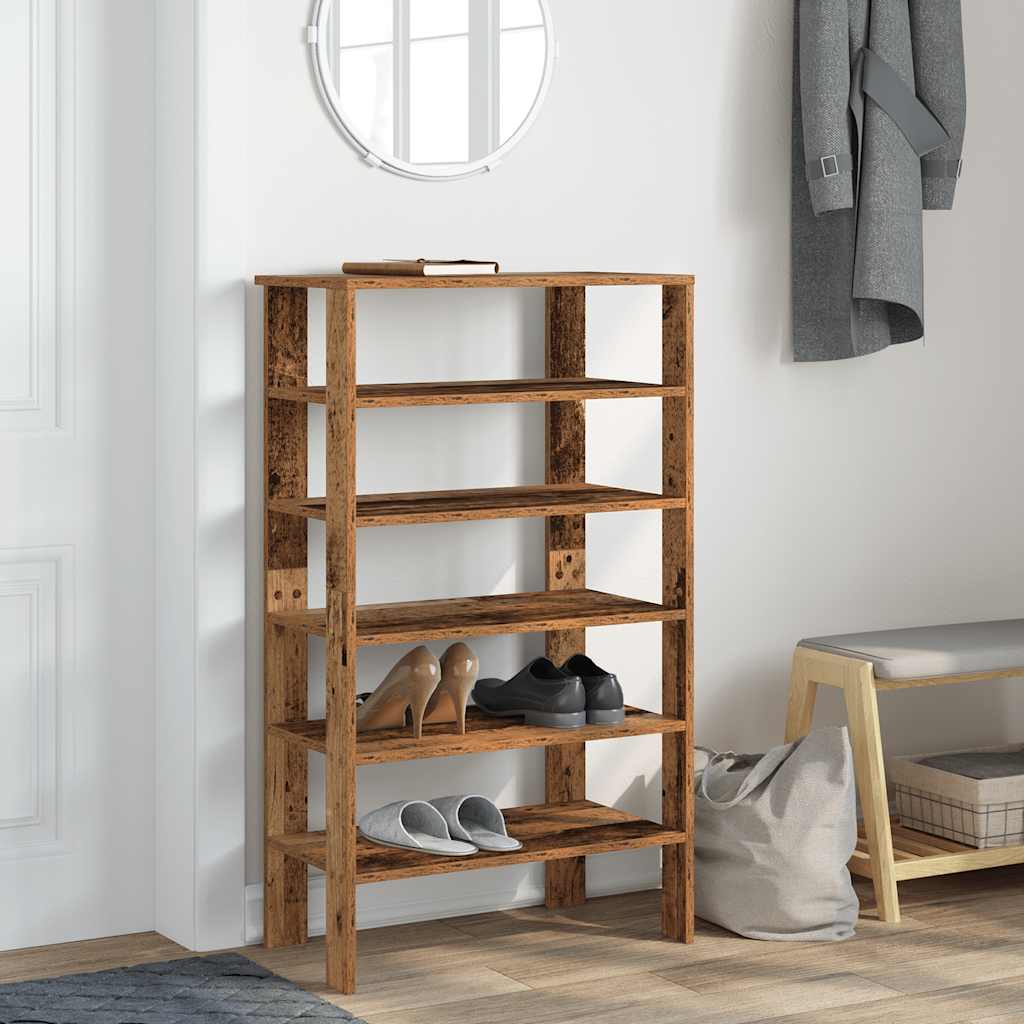 Skohylle gammelt tre 61x32x105 cm konstruert tre