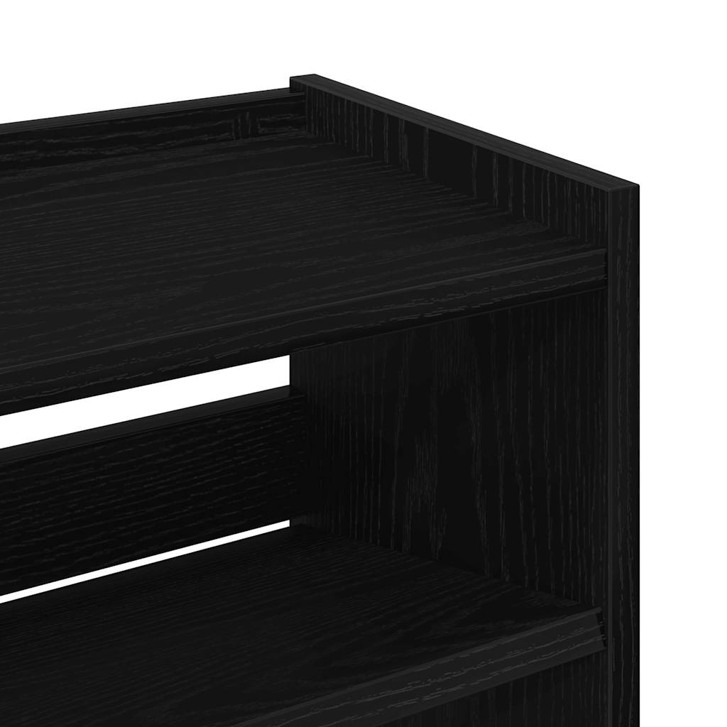 Skohylle svart 60x25x81 cm konstruert tre