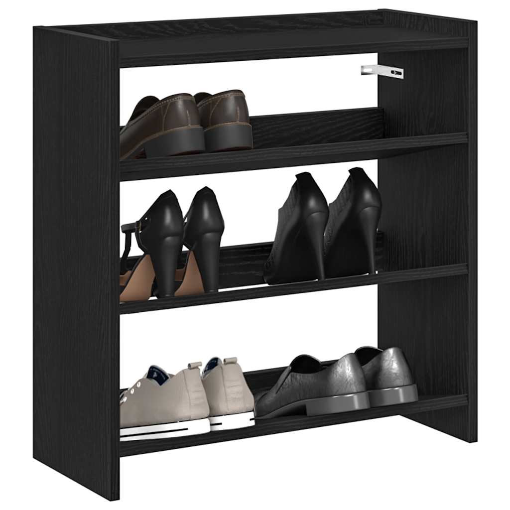 Skohylle svart 60x25x62 cm konstruert tre