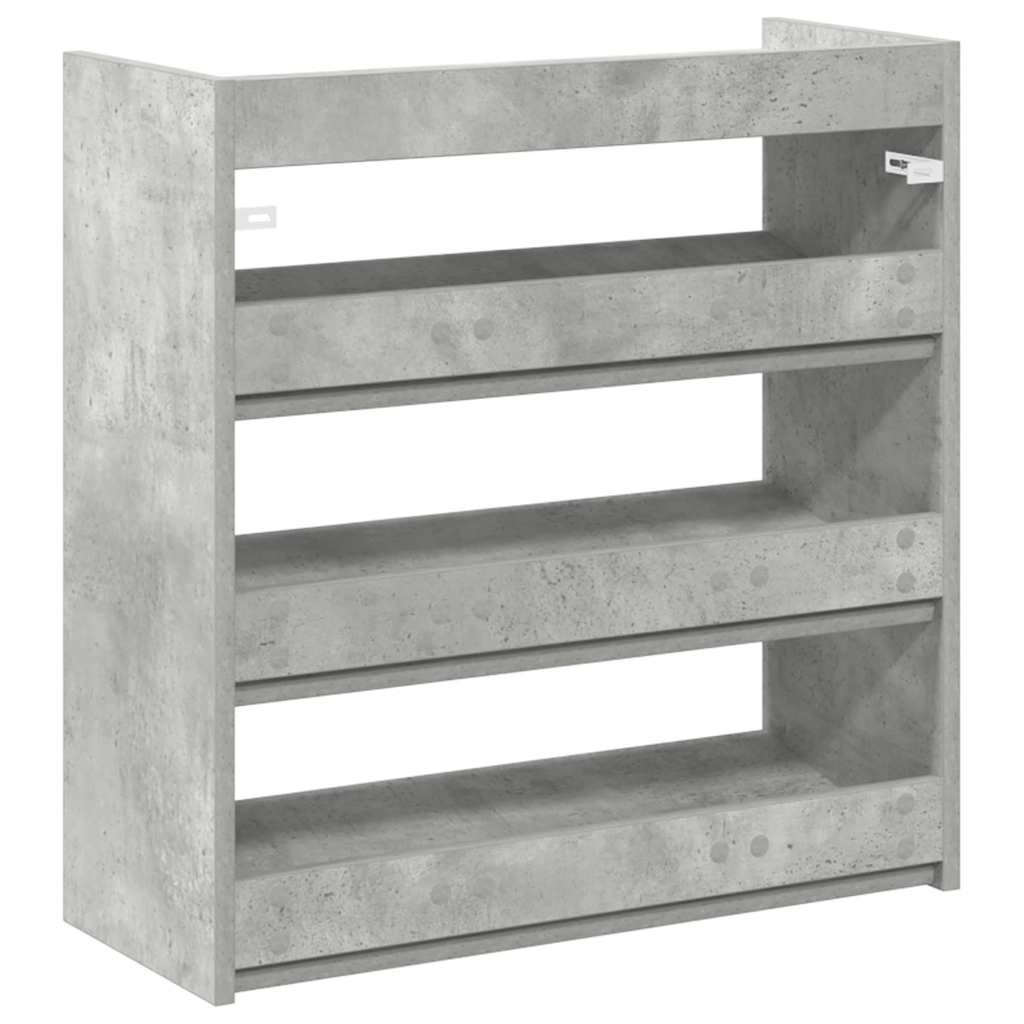 Skohylle betonggrå 60x25x62 cm konstruert tre