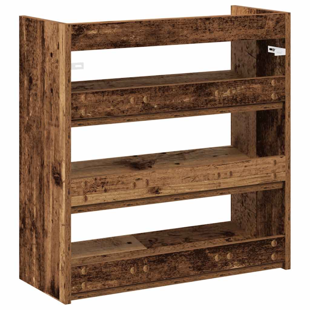 Skohylle gammelt tre 60x25x62 cm konstruert tre
