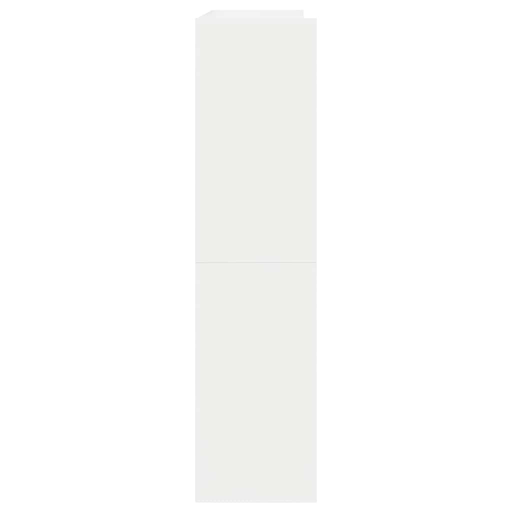 Skohylle hvit 80x25x100 cm konstruert tre