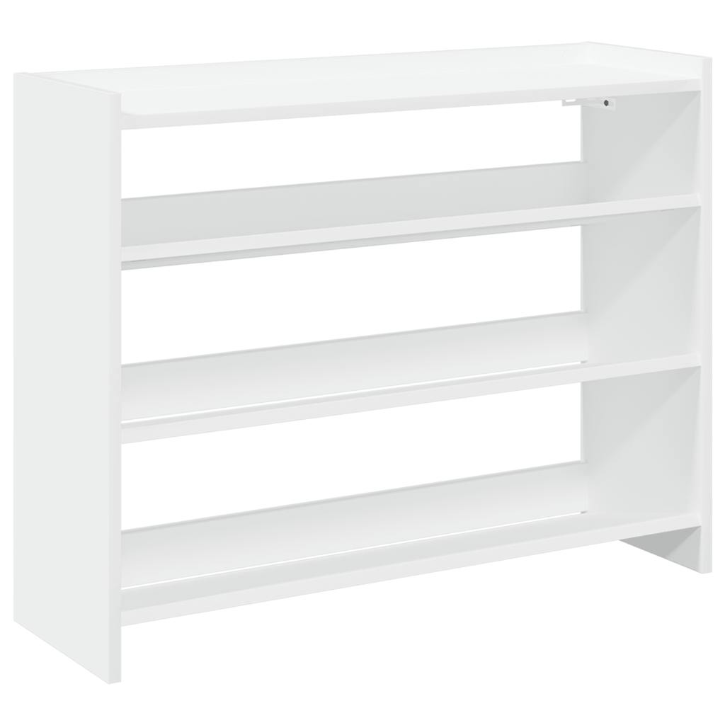 Skohylle hvit 80x25x62 cm konstruert tre