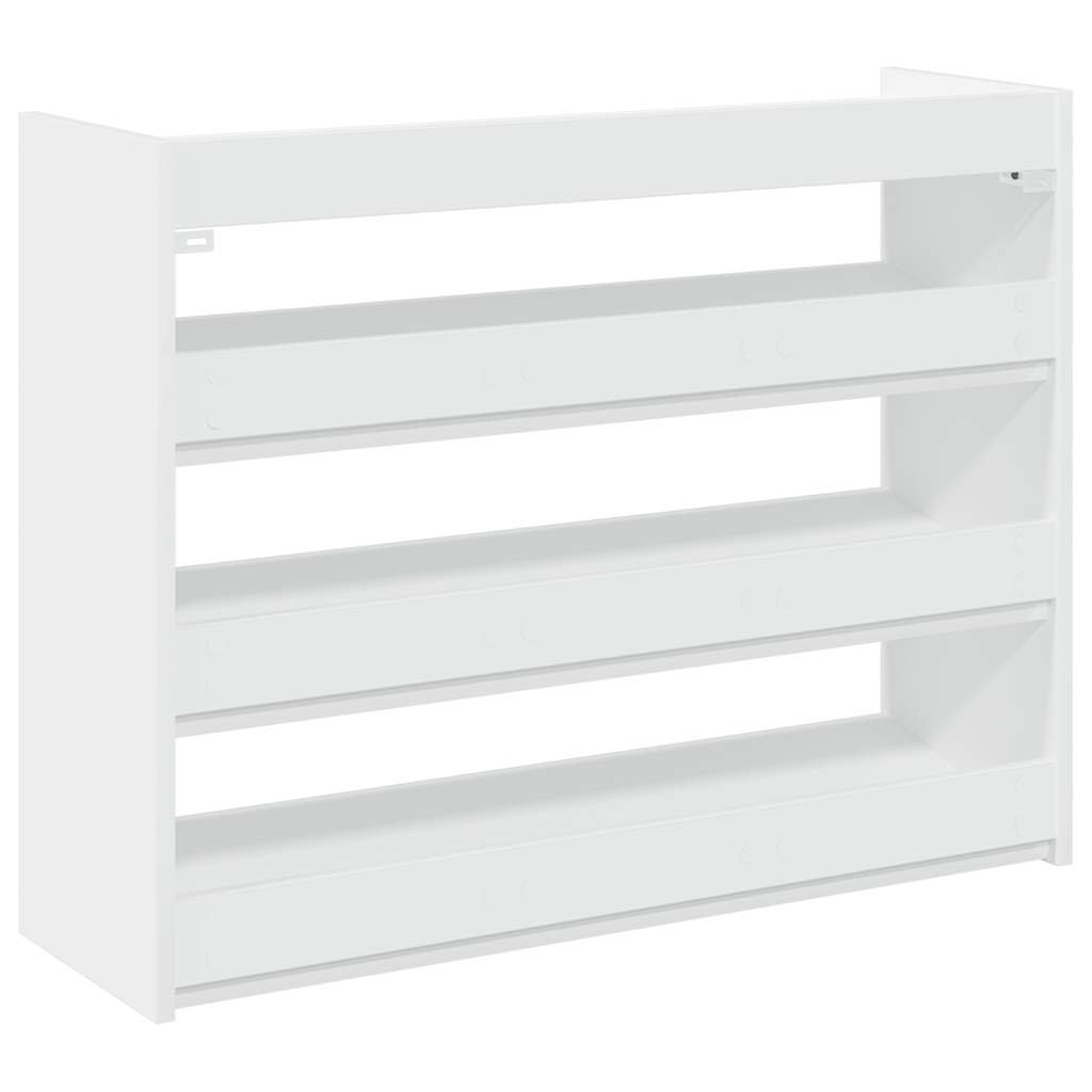 Skohylle hvit 80x25x62 cm konstruert tre