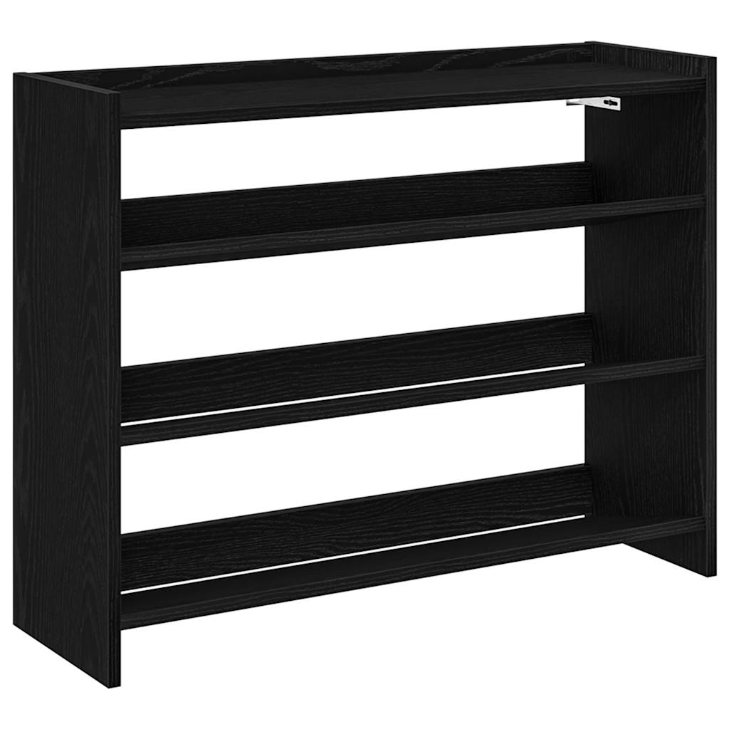 Skohylle svart 80x25x62 cm konstruert tre vidaXL