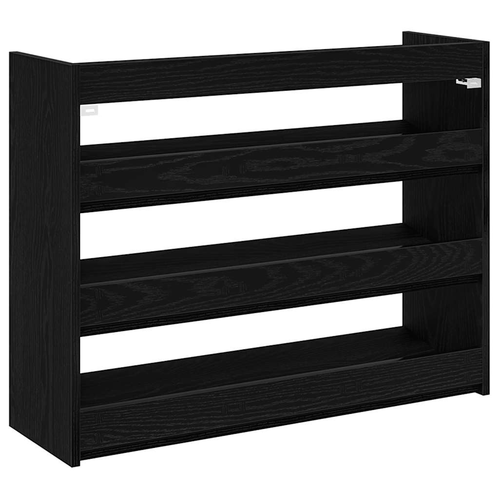Skohylle svart 80x25x62 cm konstruert tre vidaXL