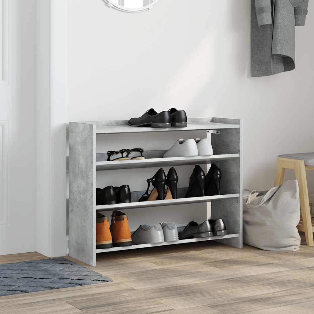 Skohylle betonggrå 80x25x62 cm konstruert tre