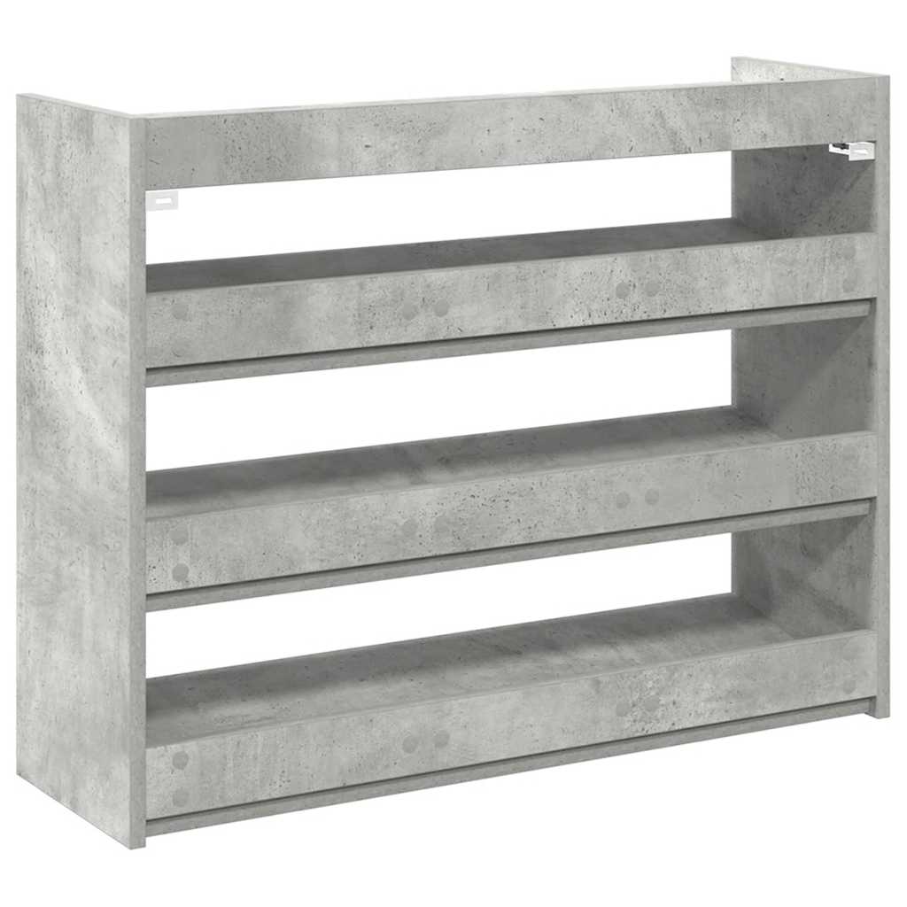 Skohylle betonggrå 80x25x62 cm konstruert tre