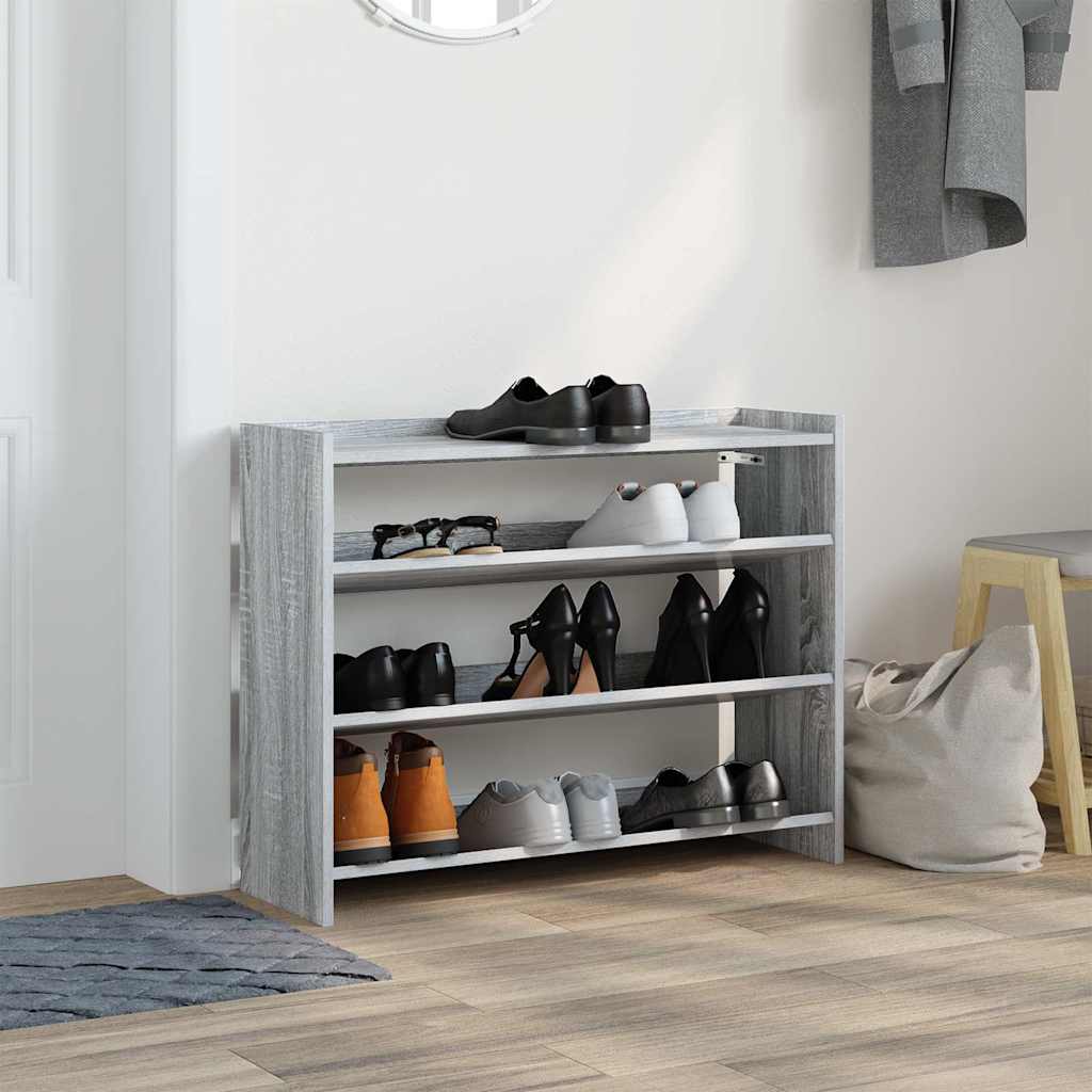 Skohylle grå sonoma 80x25x62 cm konstruert tre