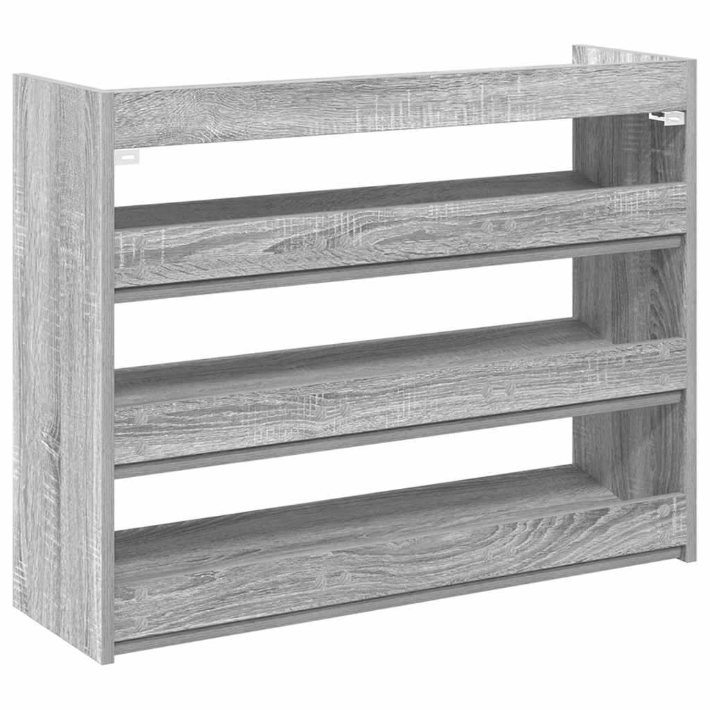Skohylle grå sonoma 80x25x62 cm konstruert tre