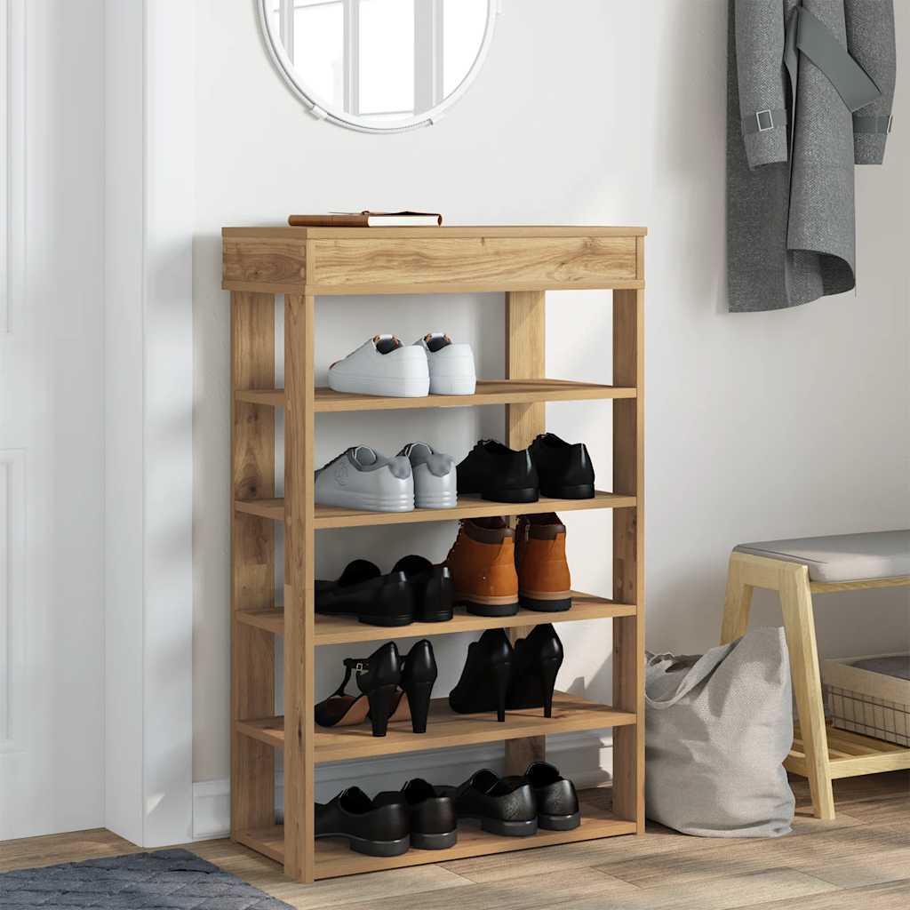 Skohylle artisan eik 60x30x98 cm konstruert tre