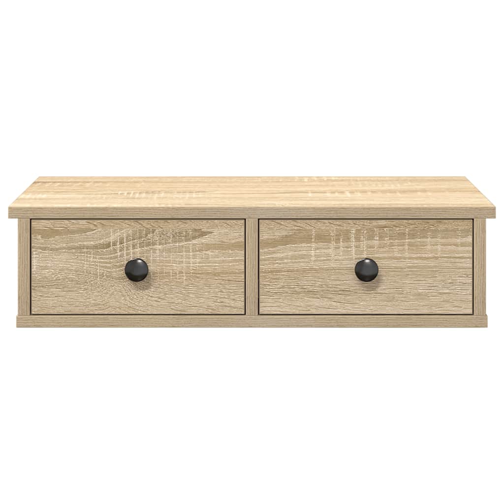 Vegghylle med skuffer sonoma eik 60x28x15 cm konstruert tre