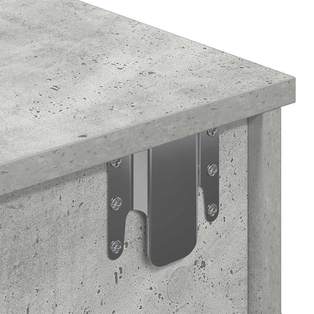 Vegghylle med skuffer betonggrå 60x28x15 cm konstruert tre