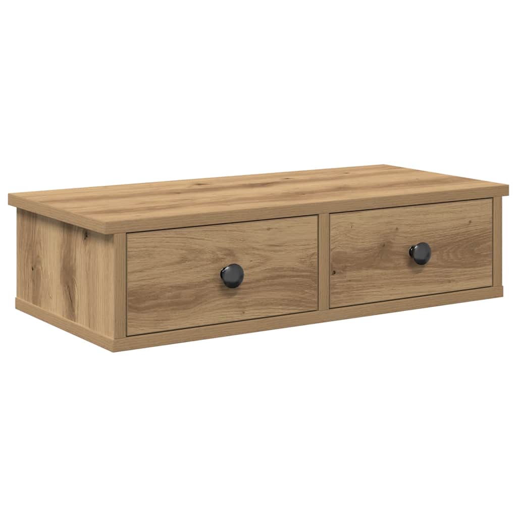 Vegghylle med skuffer artisian eik 60x28x15 cm konstruert tre
