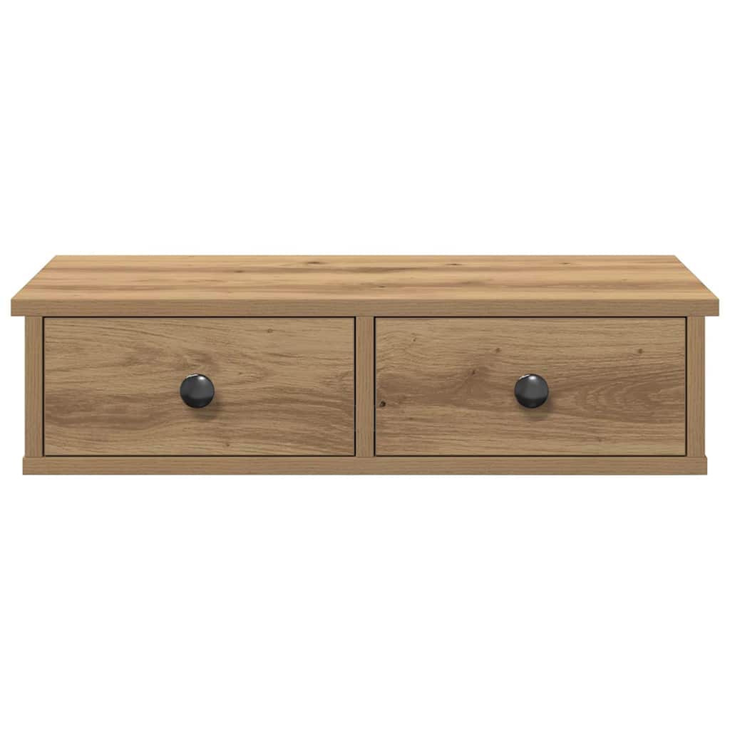 Vegghylle med skuffer artisian eik 60x28x15 cm konstruert tre