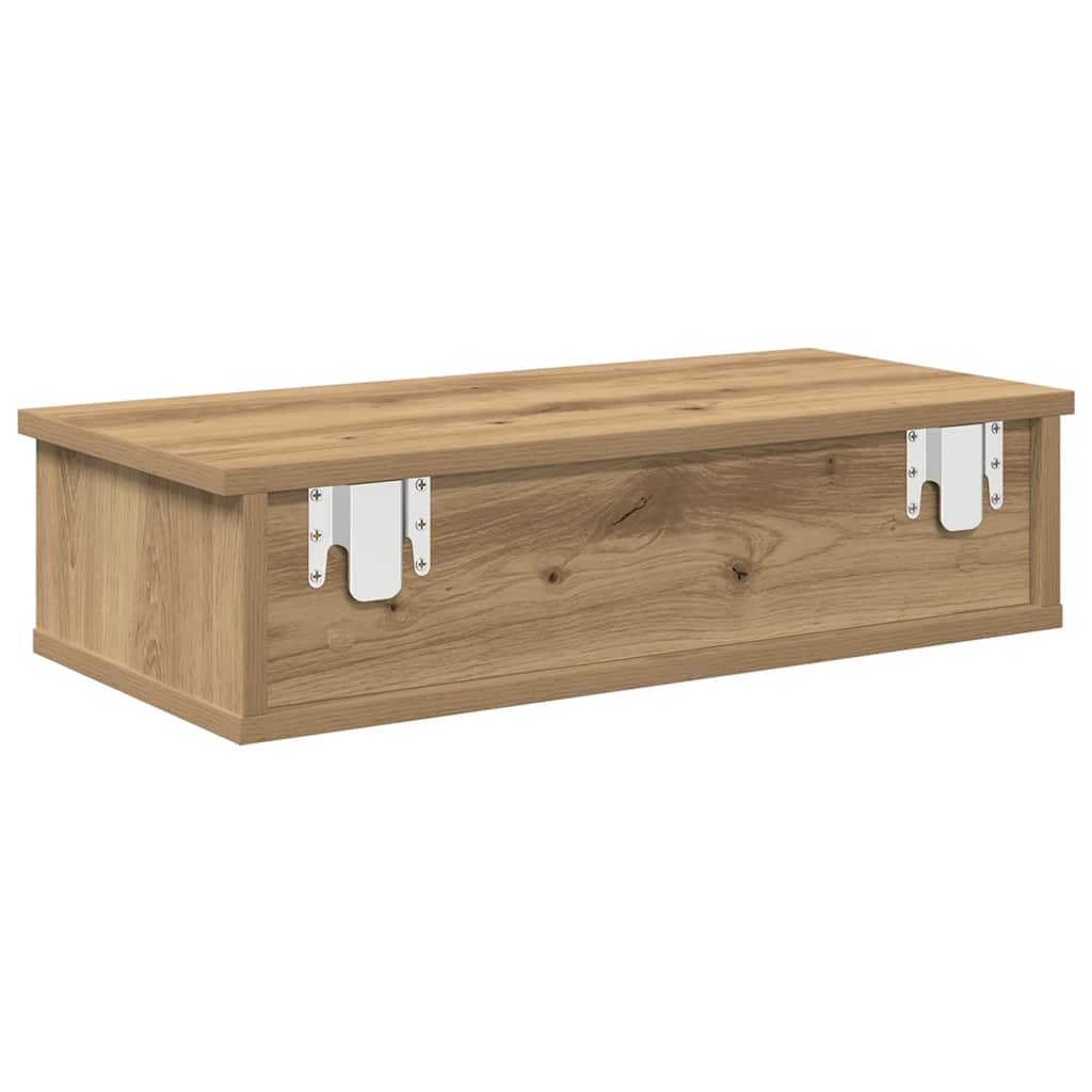 Vegghylle med skuffer artisian eik 60x28x15 cm konstruert tre