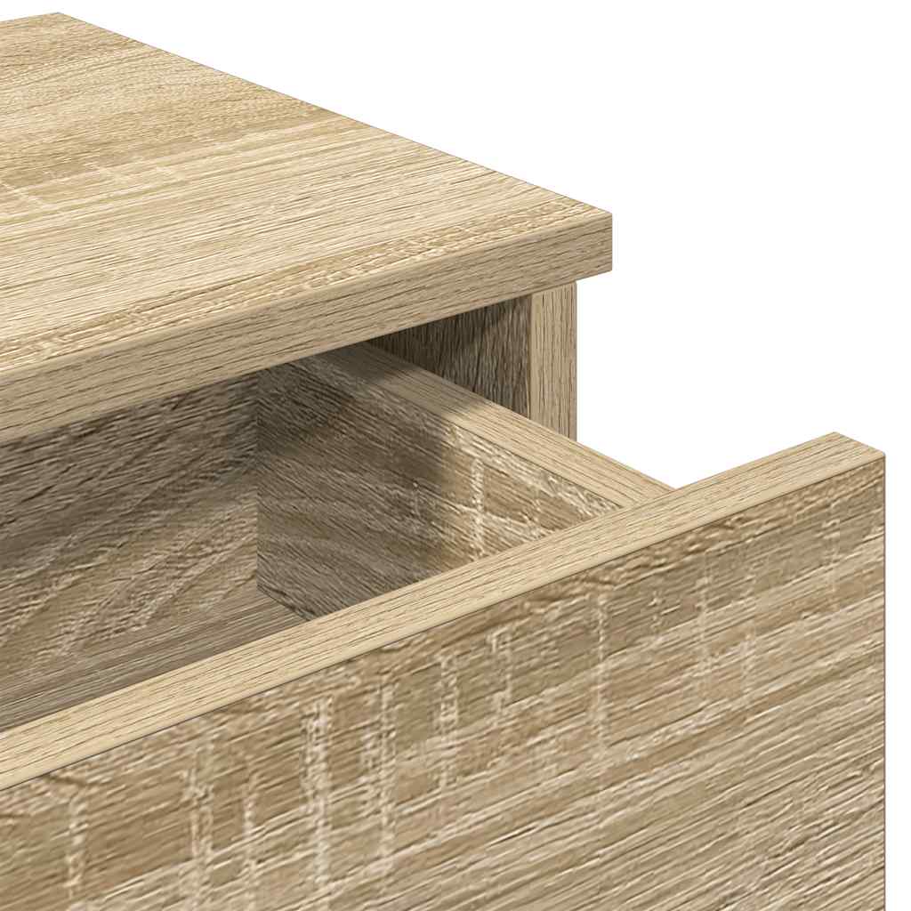 Vegghylle med skuffer sonoma eik 80x34x17 cm konstruert tre