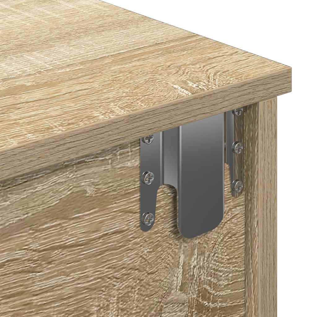 Vegghylle med skuffer sonoma eik 80x34x17 cm konstruert tre