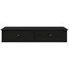 Vegghylle med skuffer svart 100x37,5x19 cm konstruert tre