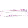 Vegghylle med skuffer svart 100x37,5x19 cm konstruert tre