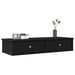 Vegghylle med skuffer svart 100x37,5x19 cm konstruert tre