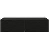Vegghylle med skuffer svart 60x26,5x15 cm konstruert tre