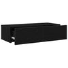 Vegghylle med skuffer svart 60x26,5x15 cm konstruert tre