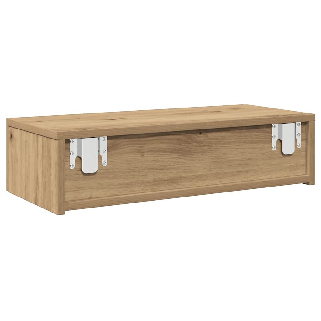 Vegghylle med skuffer artisian eik 60x26,5x15 cm konstruert tre vidaXL