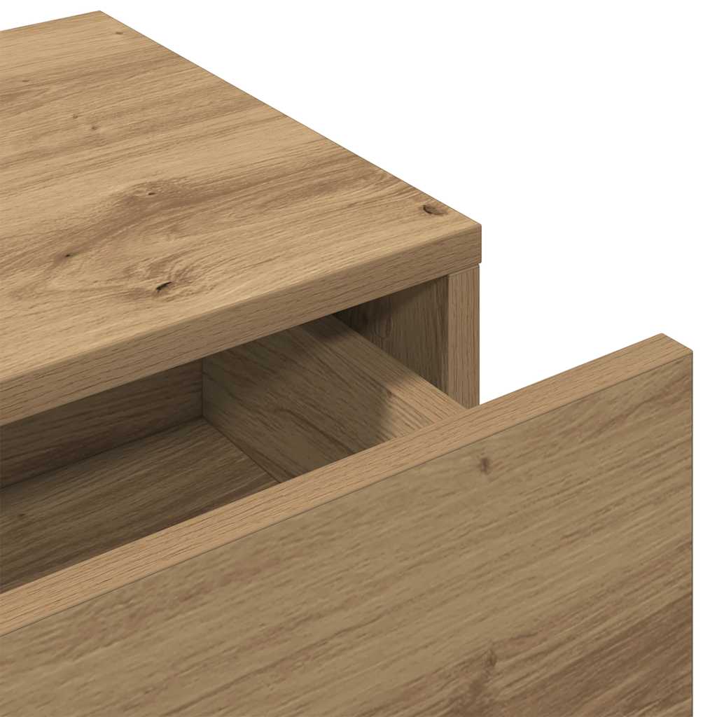 Vegghylle med skuffer artisian eik 60x26,5x15 cm konstruert tre vidaXL