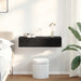 Vegghylle med skuffer svart 80x33x17 cm konstruert tre