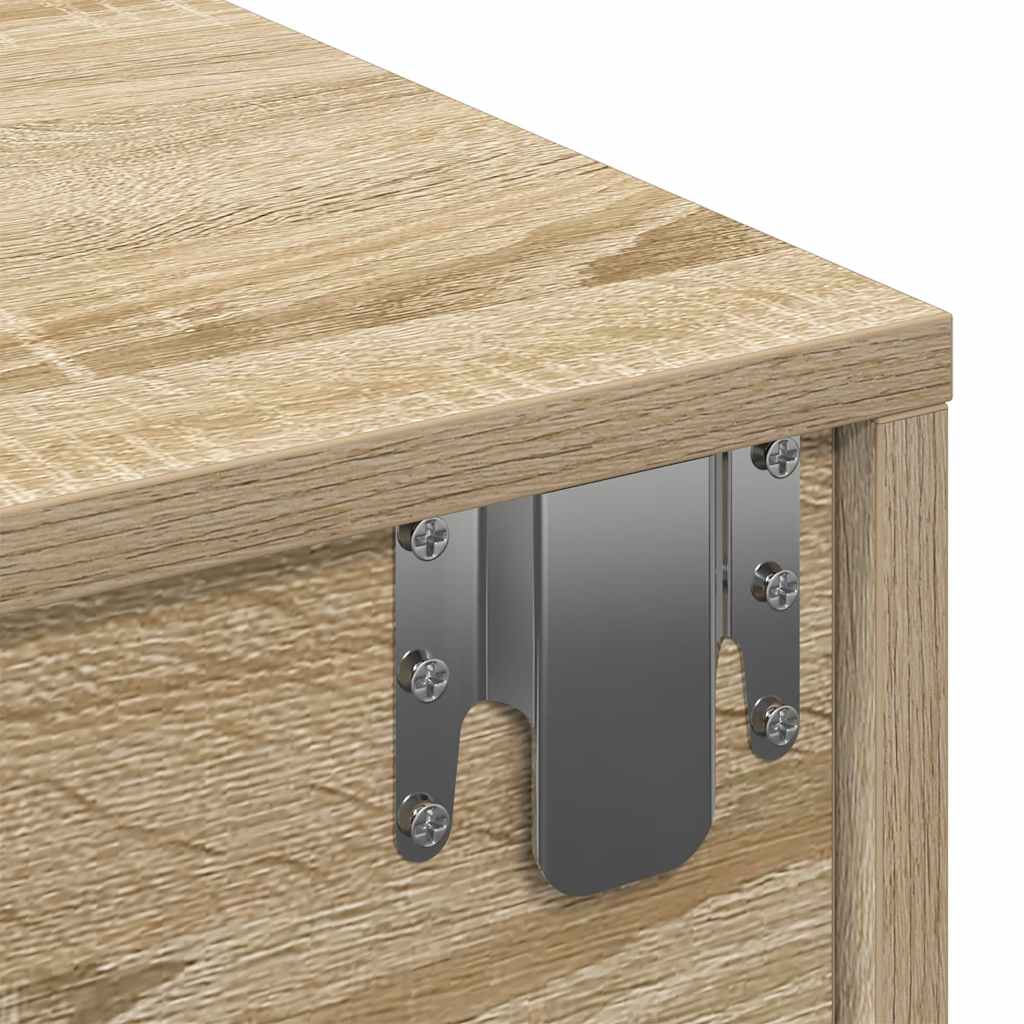 Vegghylle med skuffer sonoma eik 80x33x17 cm konstruert tre vidaXL