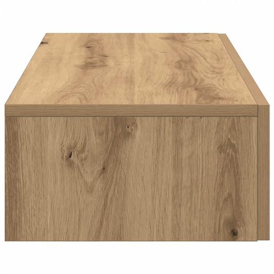 Vegghylle med skuffer artisian eik 80x33x17 cm konstruert tre