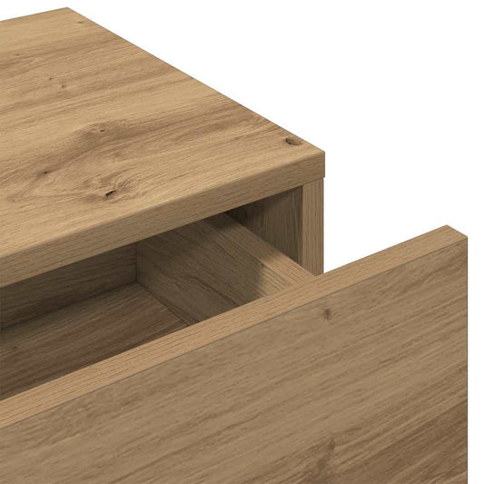 Vegghylle med skuffer artisian eik 80x33x17 cm konstruert tre