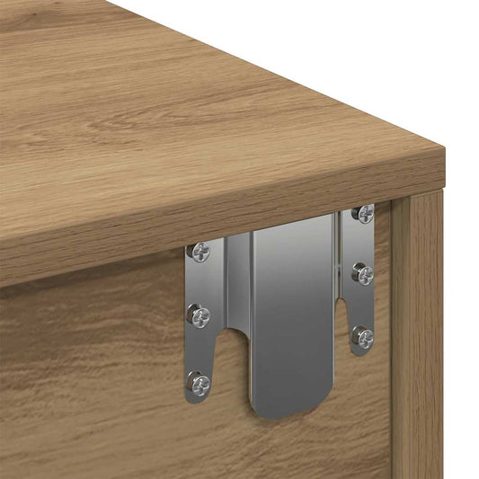 Vegghylle med skuffer artisian eik 80x33x17 cm konstruert tre