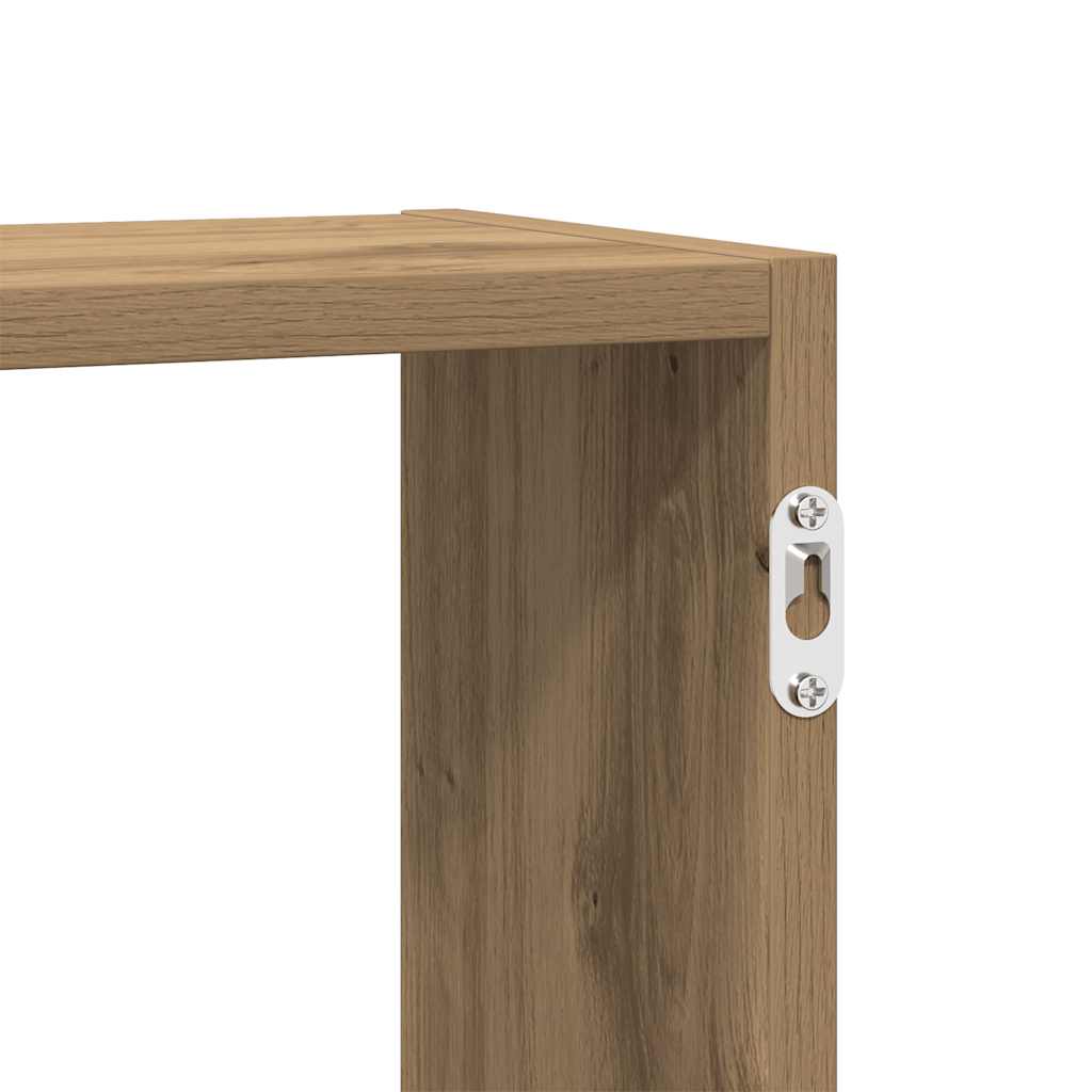 Kubeformet vegghylle 5 rom artisan eik konstruert tre