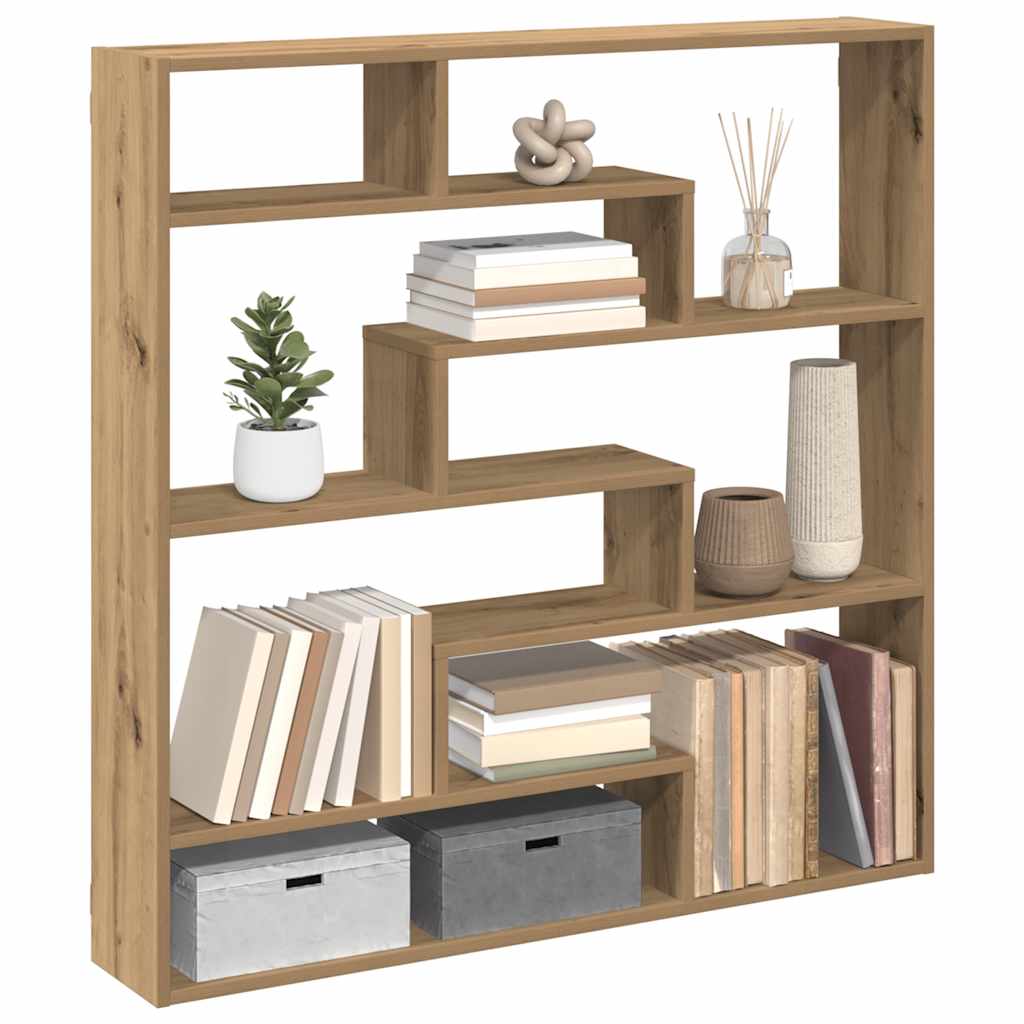 Kubeformet vegghylle 7 rom artisan eik konstruert tre
