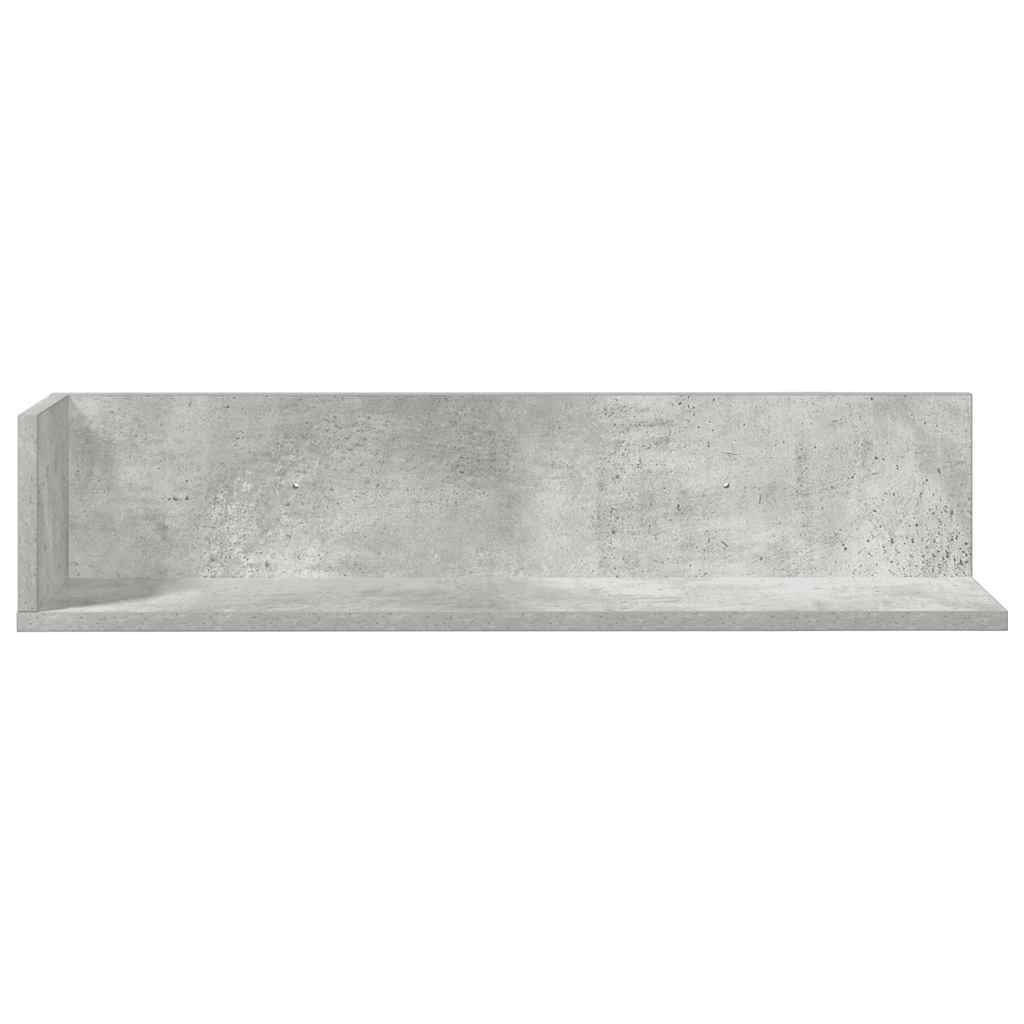 Vegghyller 2 stk betonggrå 75x16,5x16,5 cm konstruert tre