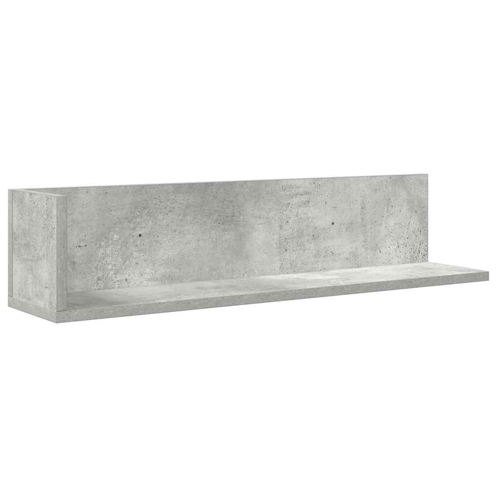 Vegghyller 2 stk betonggrå 75x16,5x16,5 cm konstruert tre