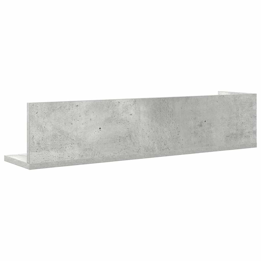 Vegghyller 2 stk betonggrå 75x16,5x16,5 cm konstruert tre